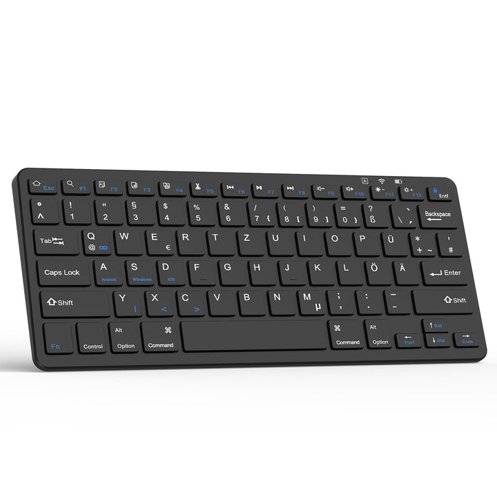 TQQ Bluetooth Tastatur, iPad Tastatur, Deutsches Layout QWERTZ, Mini Wireless Keyboard für iPad 10 G