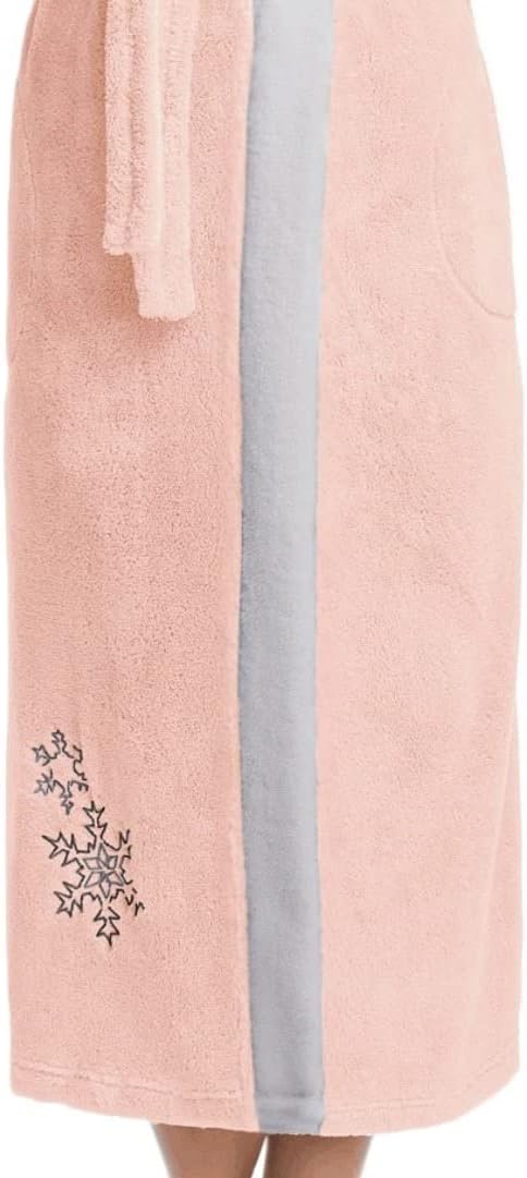 LEVERIE Damen Bademantel/Homewear/Kuschelpullover oder -jacke (made in EU) in tollem Design M lachs-