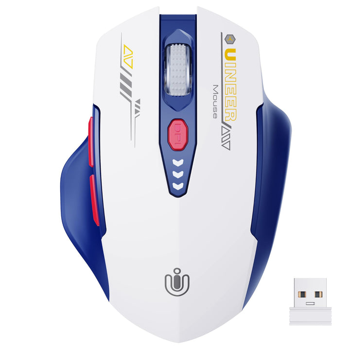 Uineer kabellose Maus, [Verbessert] Mit visueller Batterieanzeige, 2.4G USB Ergonomische Maus kabell