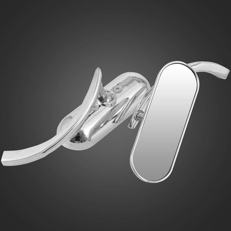 KATUR Motorrad Silber Chrom Custom Mini Oval Rückspiegel Hight Qualität Aluminium und Glas Spiegel f