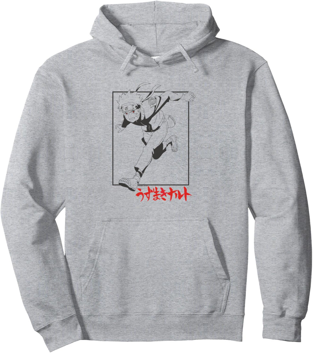 Naruto Grey and Red Pullover Hoodie