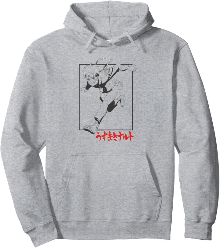 Naruto Grey and Red Pullover Hoodie