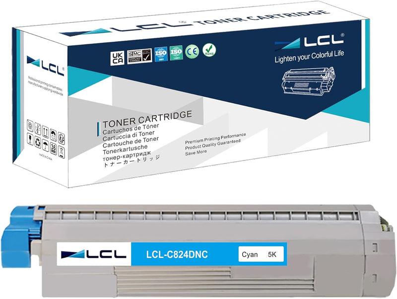 LCL Kompatible Tonerkartusche C824 C834 C844 C824n C824dn C834dnw C834nw C844dnw 47095703 (1Cyan) Er