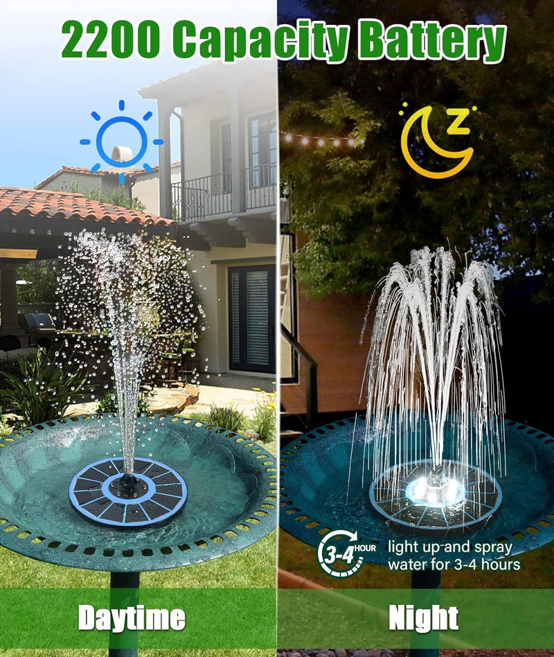 SZMP Solar Springbrunnen für aussen 100% Glas 2023 Upgraded,3.5W Solar Teichpumpe mit 8 Effekte Sola