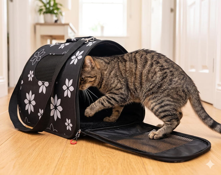 ZOLUX Transporttasche für Hund und Katze Nomad Flower M - stilvolles Design