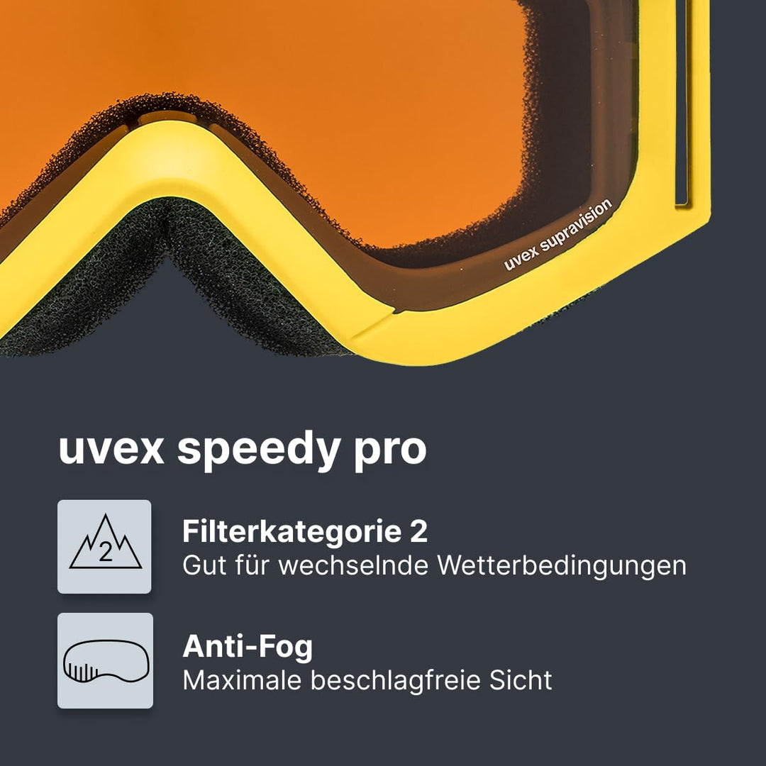 uvex speedy pro - Skibrille für Kinder - konstrastverstärkend - vergrössertes, beschlagfreies Sichtf