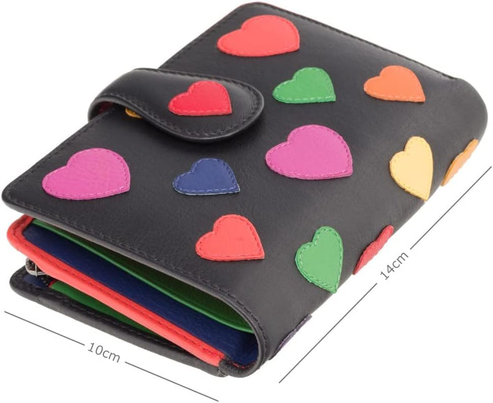 VISCONTI 100% Pur Leder Portemonnaie Damen RFID Schutz Geldbeutel Geldbörse Bifold Mehrfarbig Portmo