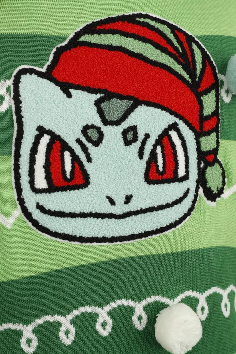 Pokémon Bulbasaur Unisex Strickpullover Multicolor Fan-Merch, Gaming, Weihnachten S Multicolor, S Mu