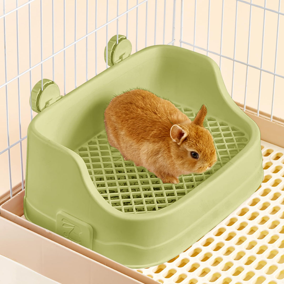Kaninchen Toilette, Mittelgross Kleintier Katzentoilette für Käfige Abnehmbar Ecktoilette Töpfchentr