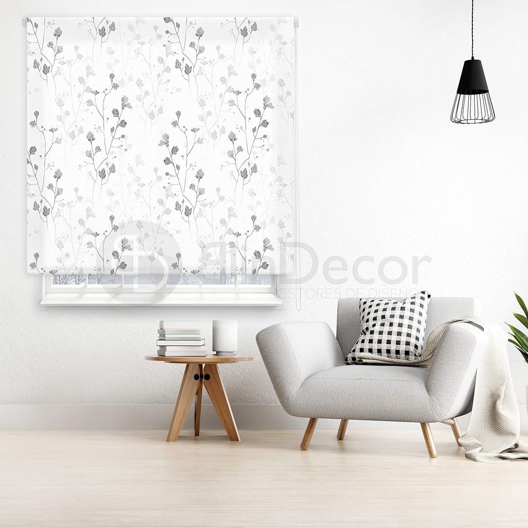Blindecor Blumen | lichtdurchlässiges Rollo mit Digitaldruck | Modell Bloom | 110 x 180 cm (Breite x