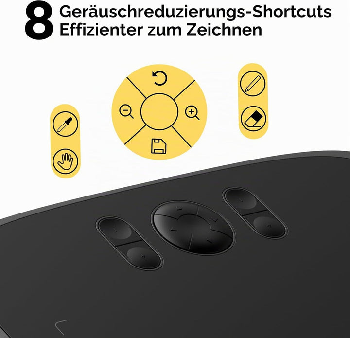 ugee M808 10x6,25 Zoll grosses Grafiktablett für PC,Zeichentablett mit 8 Shortcut-Tasten, batterielo