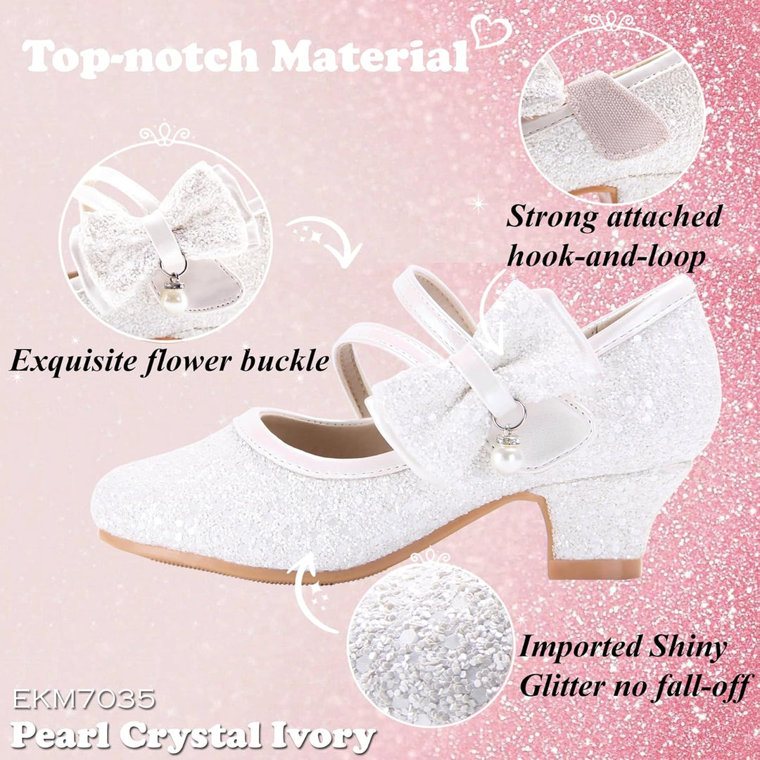 EIGHT KM EKM7018 Mädchen High Heel Kleid Schuhe Mary Jane Prinzessin Hochzeit Pumps Schuhe Glänzend