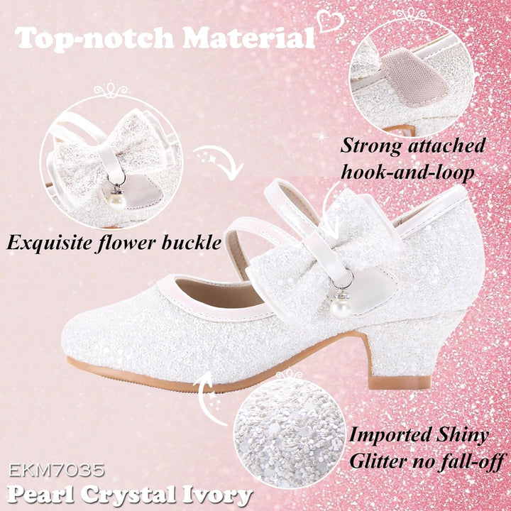 EIGHT KM EKM7018 Mädchen High Heel Kleid Schuhe Mary Jane Prinzessin Hochzeit Pumps Schuhe Glänzend