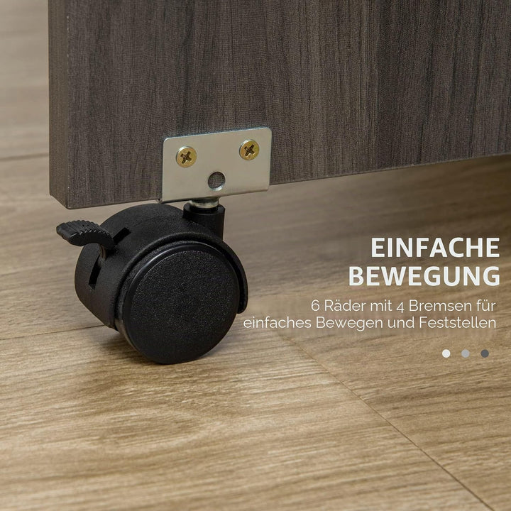 HOMCOM Klappbarer Küchentisch Klappbarer Esstisch 2 klappbare Platten mit 2 Schubladen 1 Schrank und