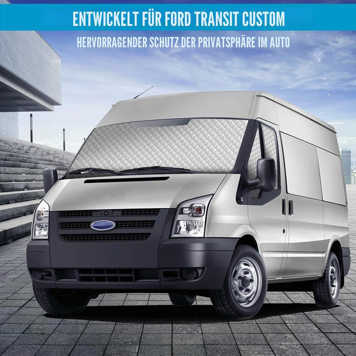 MaxEarn 3 STK Sonnenschutz Thermomatten passend für Ford Transit Van MK7, Auto Wasserdicht Frontsche