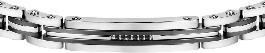 Morellato Herrenarmband, Motown Kollektion, aus Stahl, schwarz PVD, Kristalle - SALS19