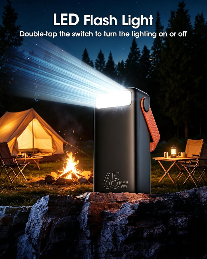 65W Power Bank 60000mAh Grosse Kapazität, USB C Schnell Aufladende Powerbank 3 Ausgänge, Tragbares E