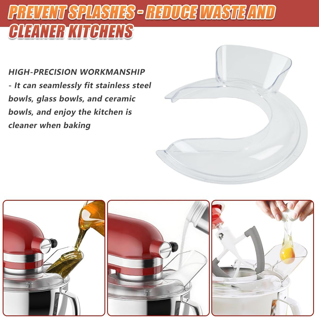 Pouring Shield und Silikon-Paddelmixer, flacher Schlägel für KitchenAid Kippkopf, Standmixer, 4,5 &