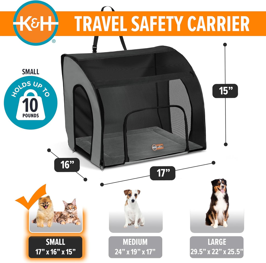 K&H PET PRODUCTS Reise-Sicherheitstasche für Haustiere, Hundebox für Autoreisen, weiche Seitentasche