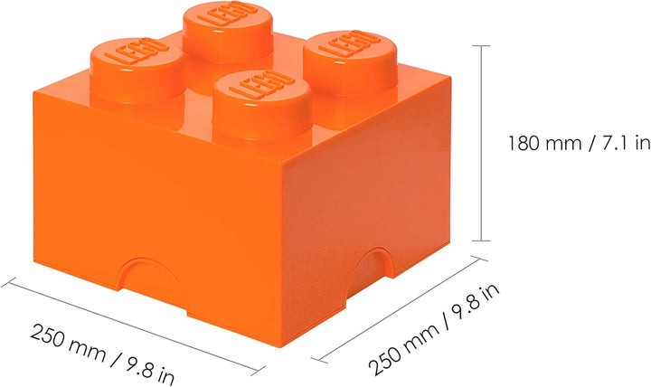 Room Copenhagen RC40031760 Lego Storage Brick 4er, orange, 18 x 25 x cm Bright Orange, Bright Orange