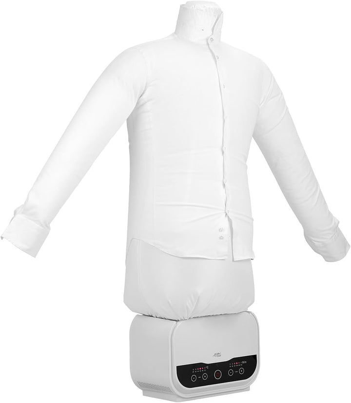 Sichler Haushaltsgeräte Hemdenbügler: Digitale 2in1-Bügelpuppe mit Warmluft-Gebläse, Timer, 1.200 Wa