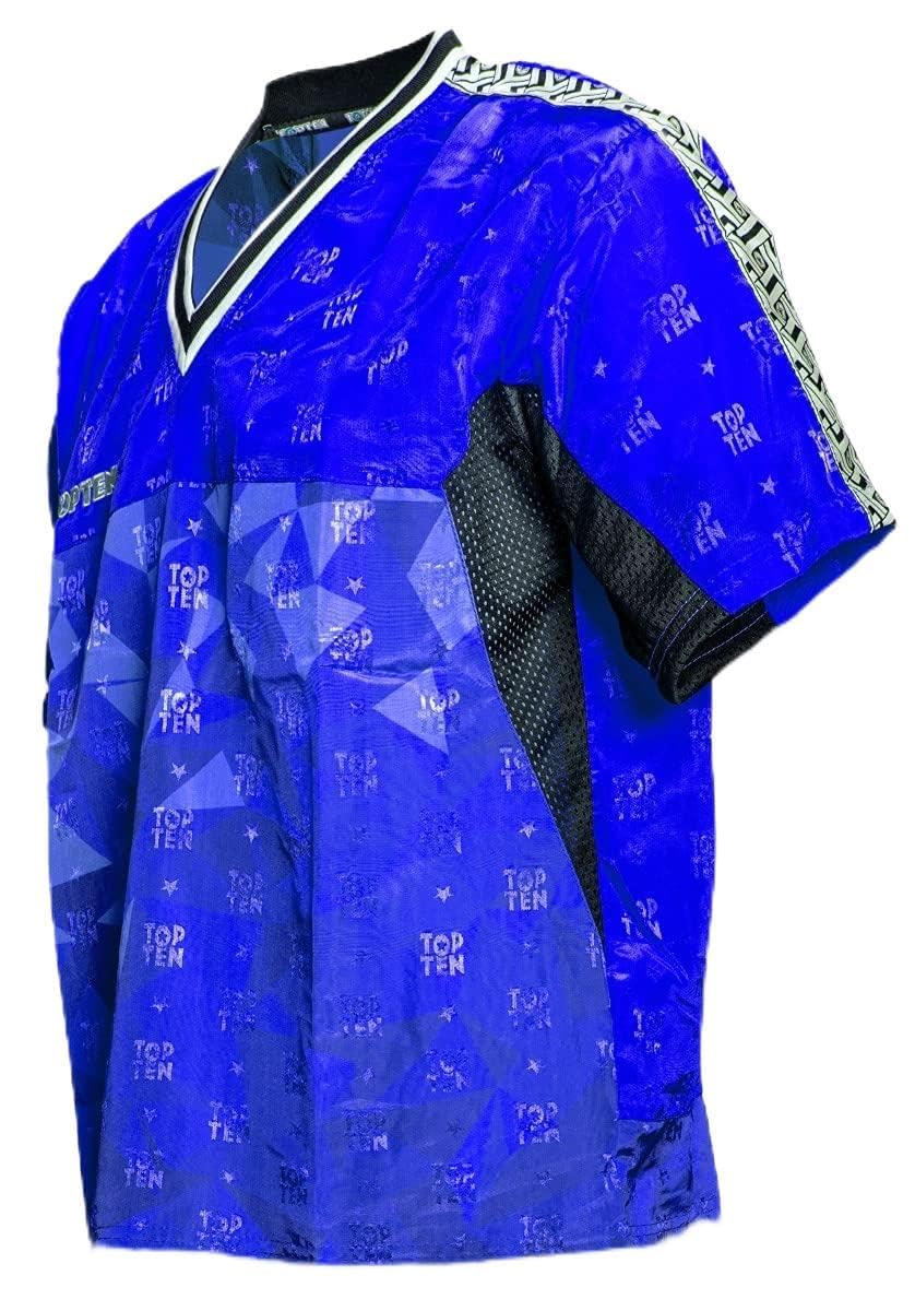 T-Shirt mit V-Ausschnitt zum Kickboxen „Kickboxjacke Prism“ Blau XL, Blau XL
