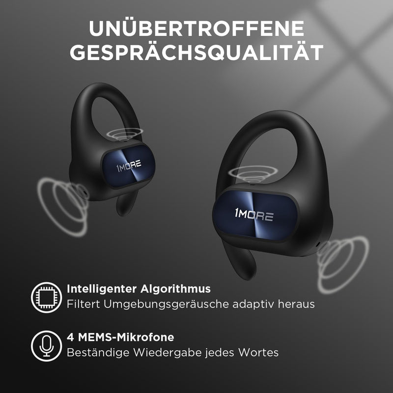 1MORE Fit SE S30 Open Ear Kopfhörer, 5.3 Bluetooth Kabellose Headphones mit 4 mikrofon, Earbuds mit