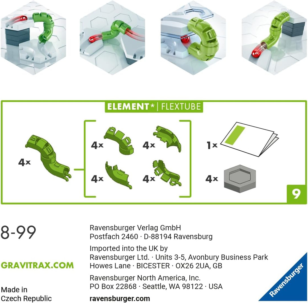Ravensburger GraviTrax Element FlexTube 22429 - Erweiterung für Deine Kugelbahn - Murmelbahn und Kon