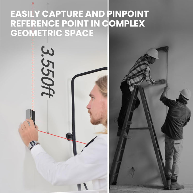Bilaterales Laser Entfernungsmesser,MiLESEEY 120m/390Ft Lasermessgerät mit Mitte Laser Markierungsst