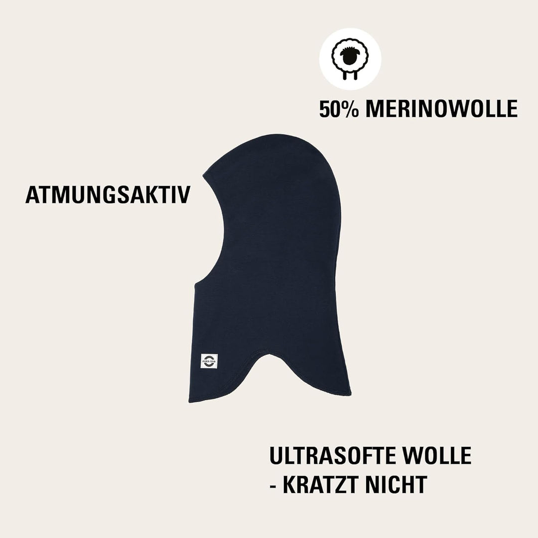 Mikk-line Schalmütze Kinder | Balaclava Kinder Mit 100% Mulesing-Freier Merinowolle | Isolierend Wol