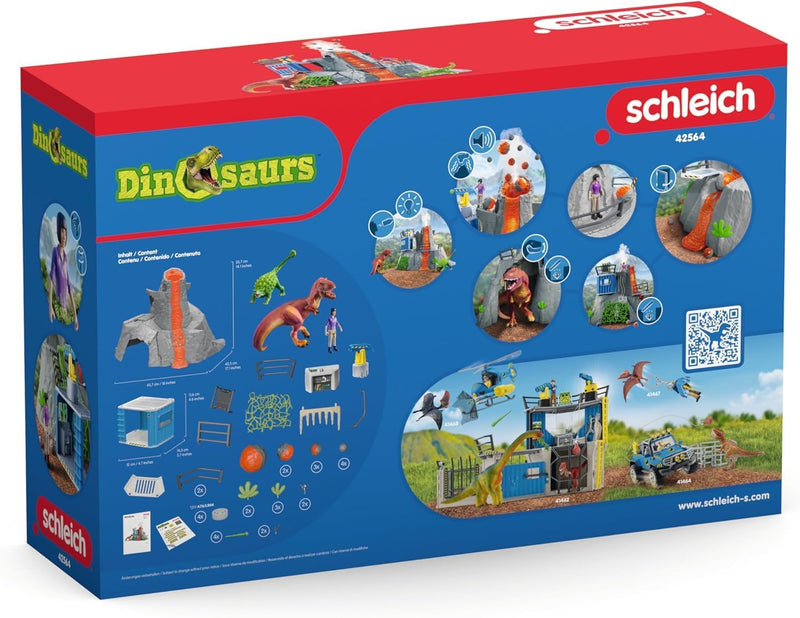 schleich 42564 Grosse Vulkan Expedition, für Kinder ab 5-12 Jahren, DINOSAURS - Spielset Single neue