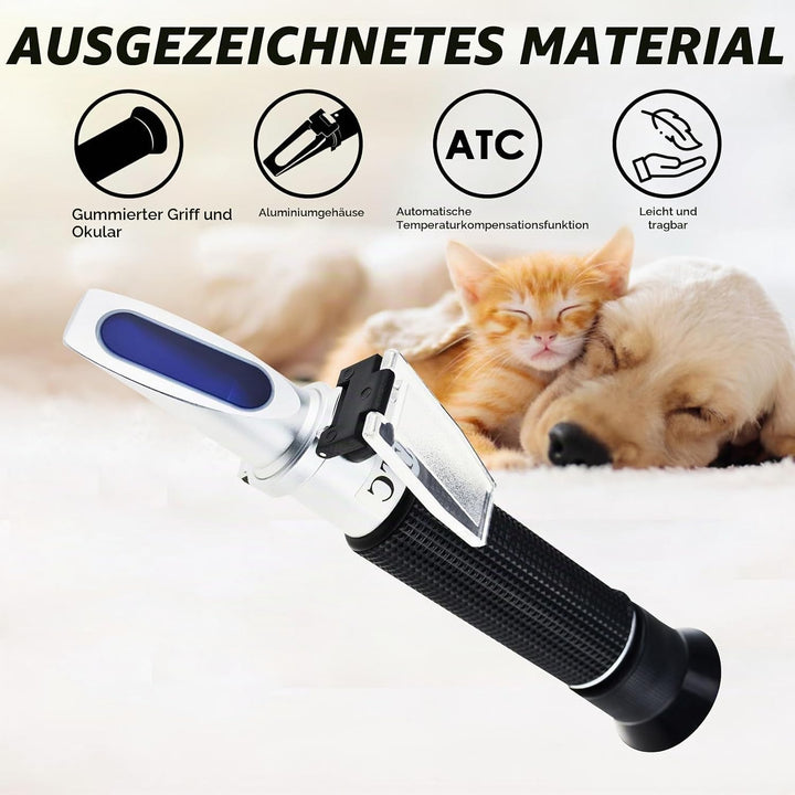 3-in-1-Refraktometer für Tiere, Veterinärrefraktometer, klinisches Refraktometer mit Skala für das s