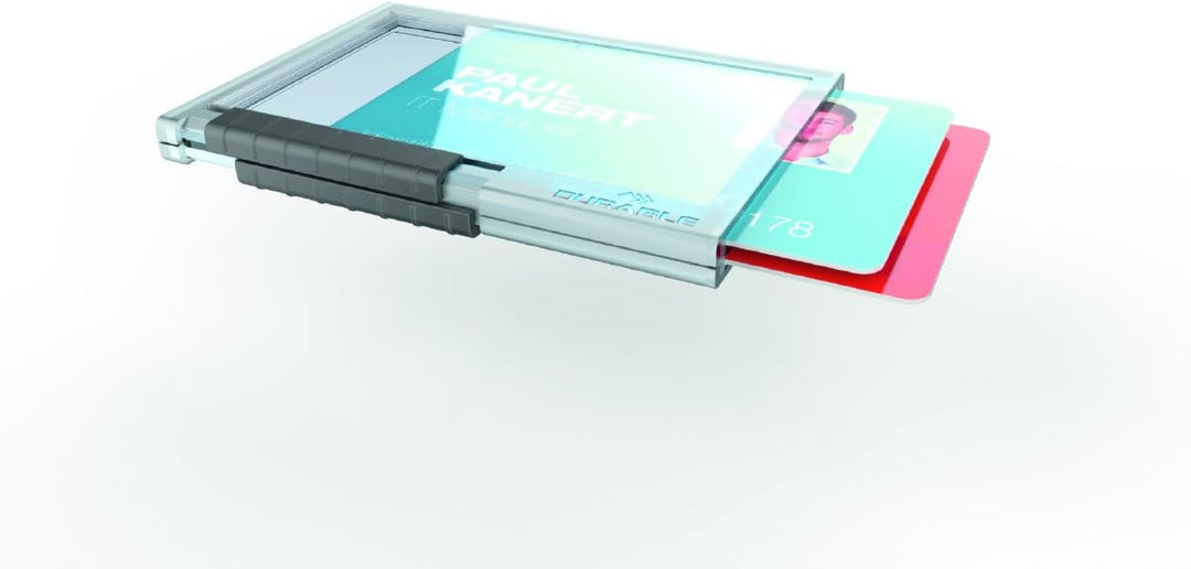 Durable Kartenhalter Pushbox Duo, 10 Stück, transparent, 892119 Für 2 Karten ohne Befestigung, Für 2