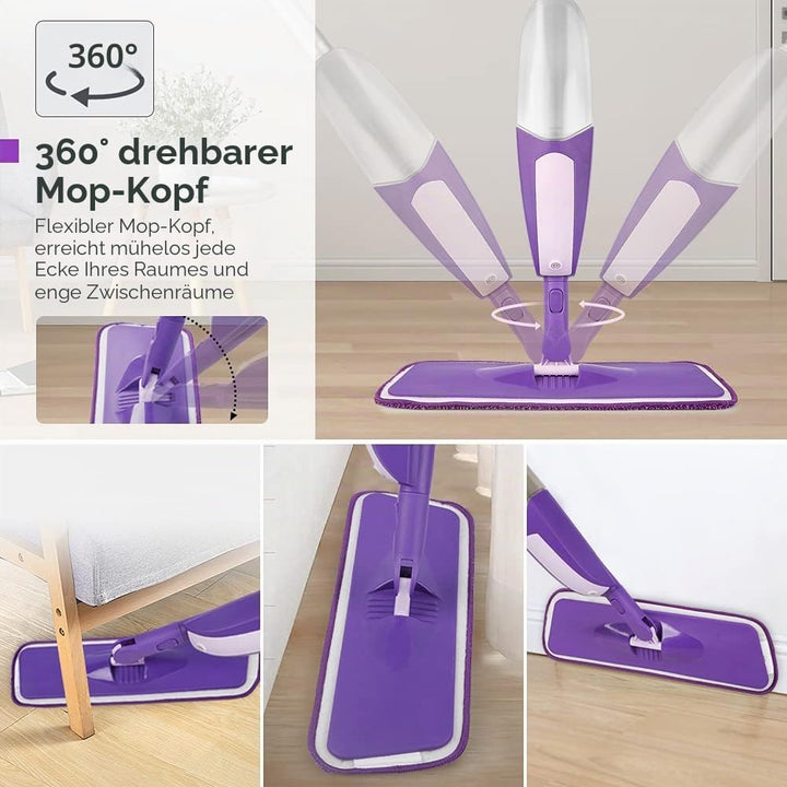 SEVENMAX Bodenwischer mit Sprühfunktion - Spray Floor Mop Sprühwischer für die Bodenreinigung mit 55