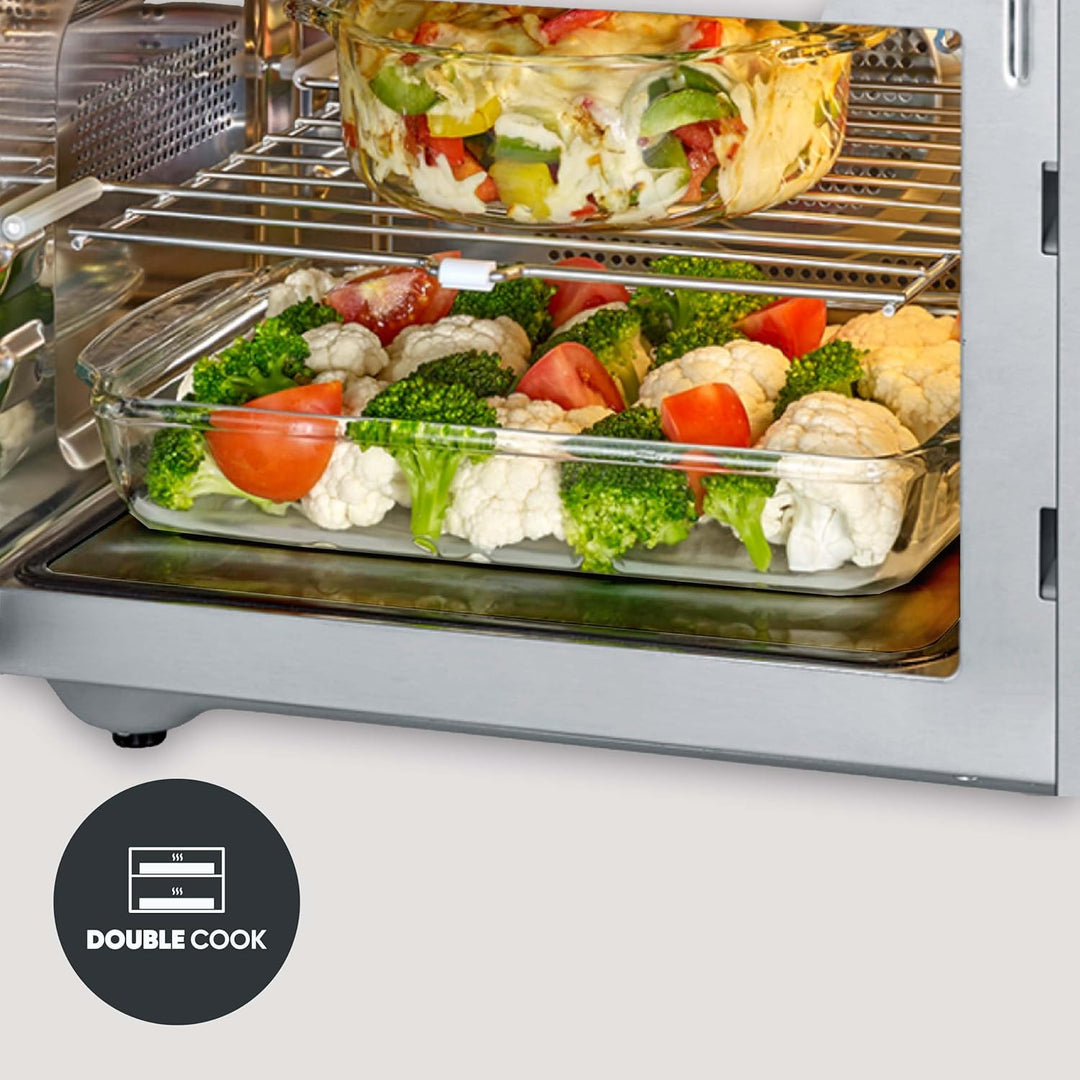 SEVERIN 3-in-1 Mikrowelle mit Glasboden, Grill und Heissluftfunktion, Mikrowellengerät, Mikrowelle m