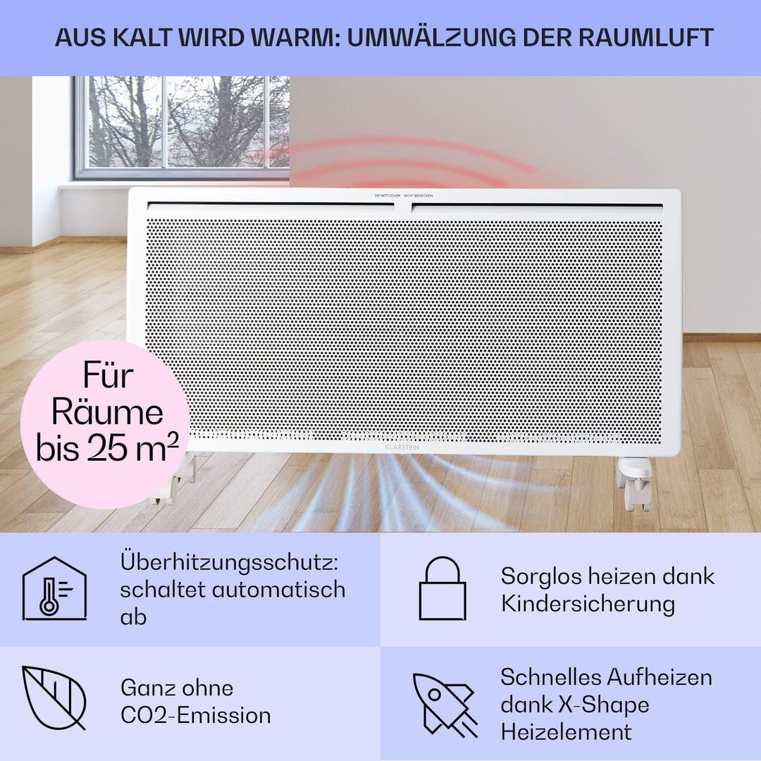 Klarstein Elektroheizung, Konvektor & Infrarotheizung Freistehend, Elektroheizung Energiesparend, Er