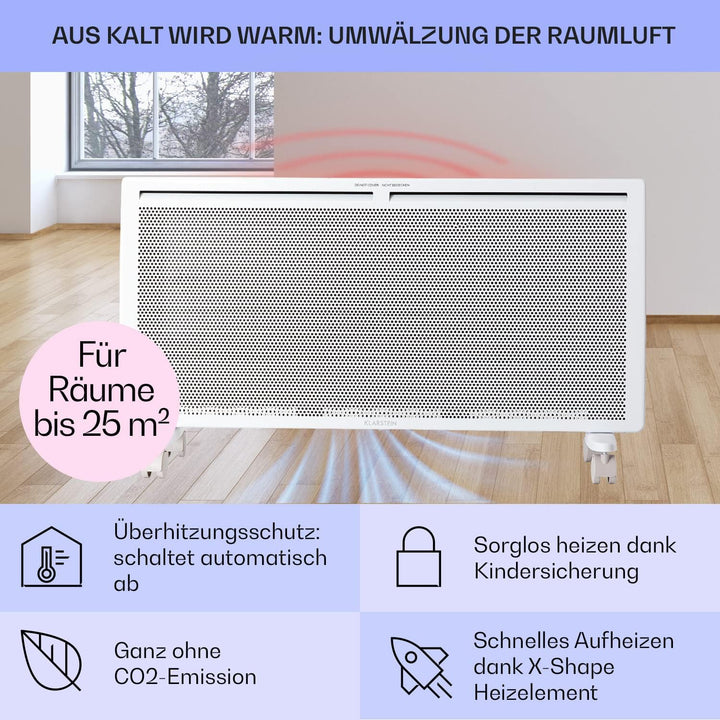 Klarstein Elektroheizung, Konvektor & Infrarotheizung Freistehend, Elektroheizung Energiesparend, Er