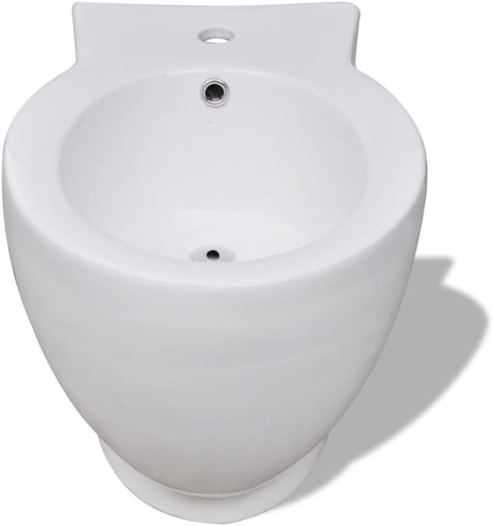 Festnight Standbidet Stand-Bidet Bodenstehend Bidet aus Keramik 58 x 40 x 40 cm Weiss