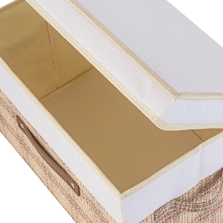 TYEERS Faltbare Aufbewahrungsbox mit Deckel, Stoff, Patchwork-Design, Kisten Aufbewahrung mit Deckel