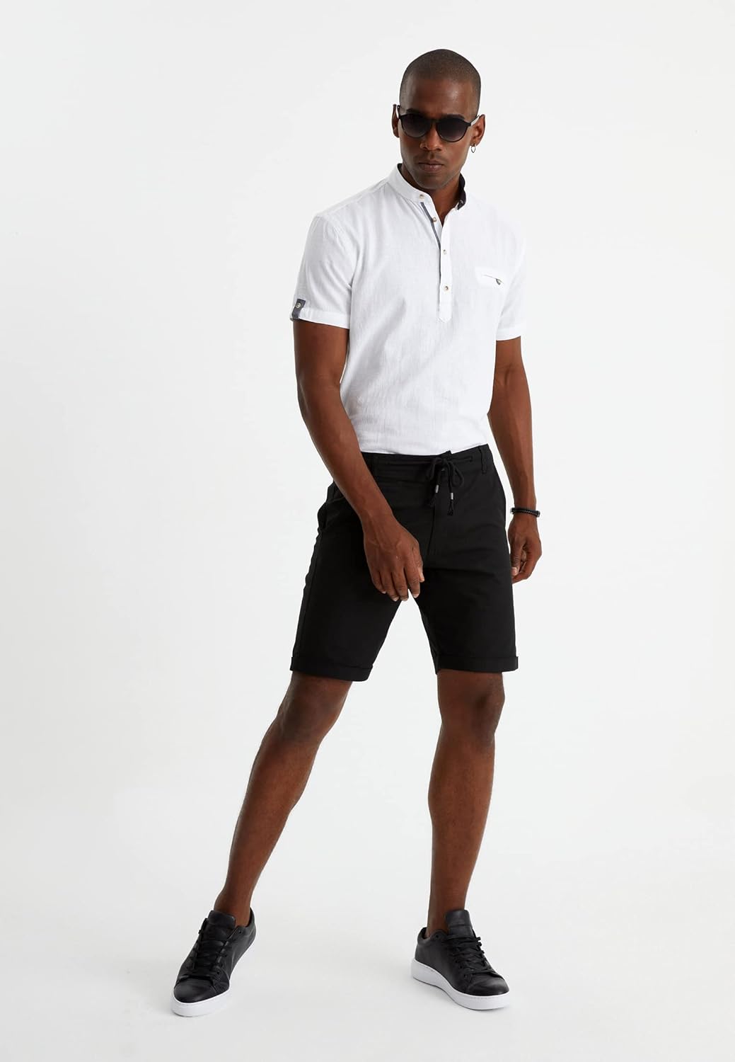 Leif Nelson kurze Hose Herren Bermuda Leinen Shorts Leinenhose Stoffhose Leinenshorts Männer Sommerh