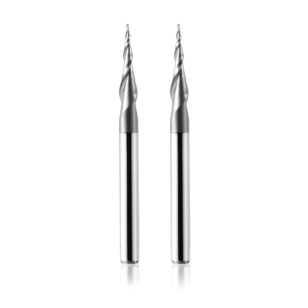 2 Stück 2 Flöten Kugelkopffräser mit Konischer Spitze CNC Gravierfräser R0,25mm 3,175mm (1/8") Schaf