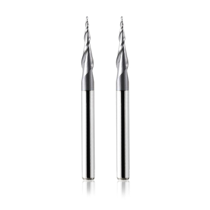 2 Stück 2 Flöten Kugelkopffräser mit Konischer Spitze CNC Gravierfräser R0,25mm 3,175mm (1/8") Schaf