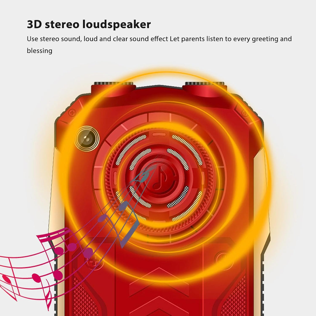 Senioren-Handy, 2,6 Zoll, 4800 MAh, SOS-Alarm, Vibration, BT-Kamera-Recorder, Musik-Player mit Klare