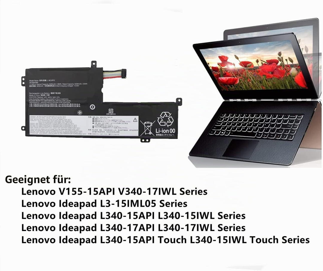 AKKEE L18C3PF2 Laptop Akku für Lenovo V155-15API V340-17IWL Ideapad L3-15IML05 L340-15API L340-15IWL