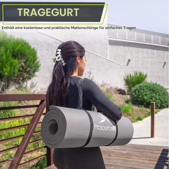 ProsourceFit Extra Thick Yoga and Pilates Mat 1/2" Grey, 1/2" Grey
