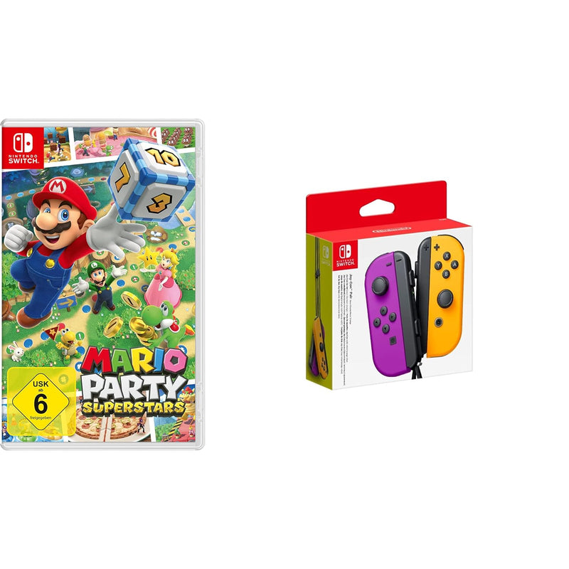 Mario Party Superstars [Nintendo Switch] + Nintendo Joy-Con 2er-Set, Neon-Lila/Neon-Orange Neon-Lila