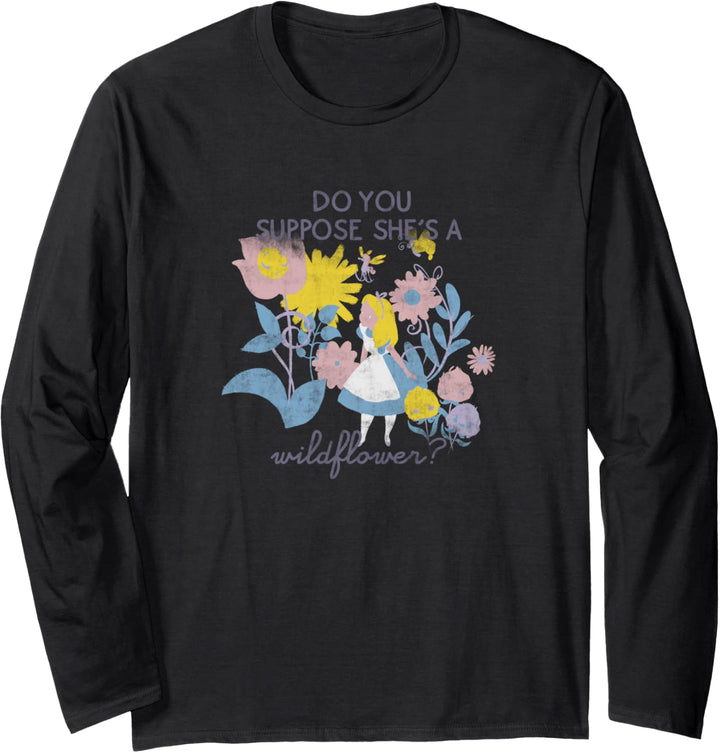 Disney Alice In Wonderland Do You Suppose She's A Flower Hmm Langarmshirt