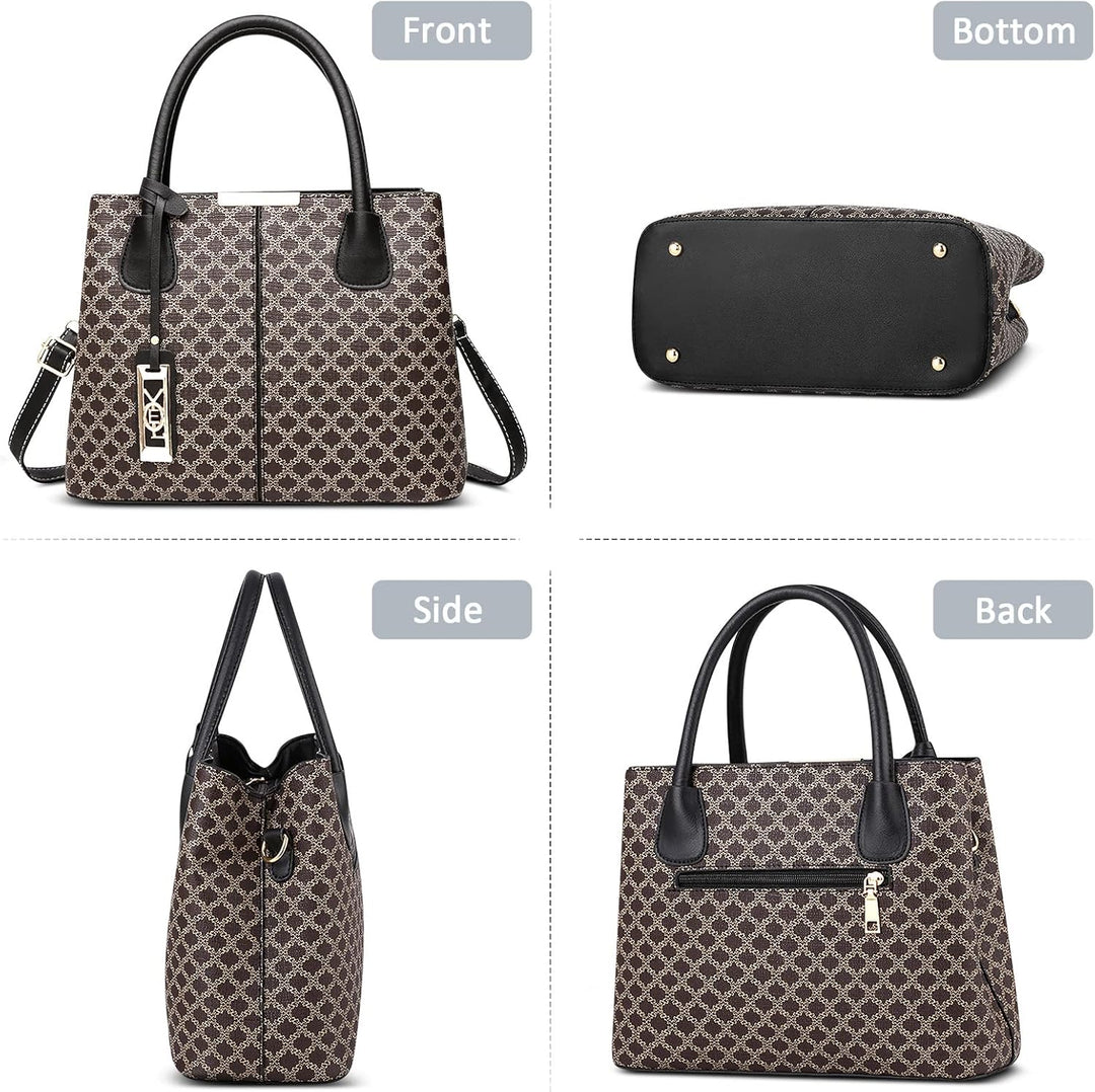 DIRRONA Retro Damen Handtasche Klassischer Druck Umhängetasche Elegant Schultertasche Lässig Crossbo