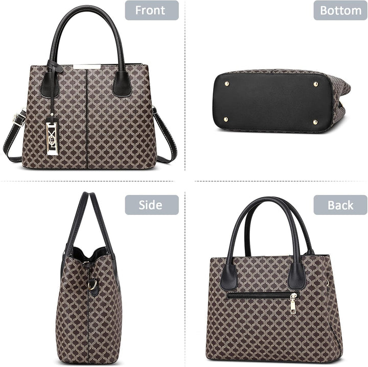 DIRRONA Retro Damen Handtasche Klassischer Druck Umhängetasche Elegant Schultertasche Lässig Crossbo