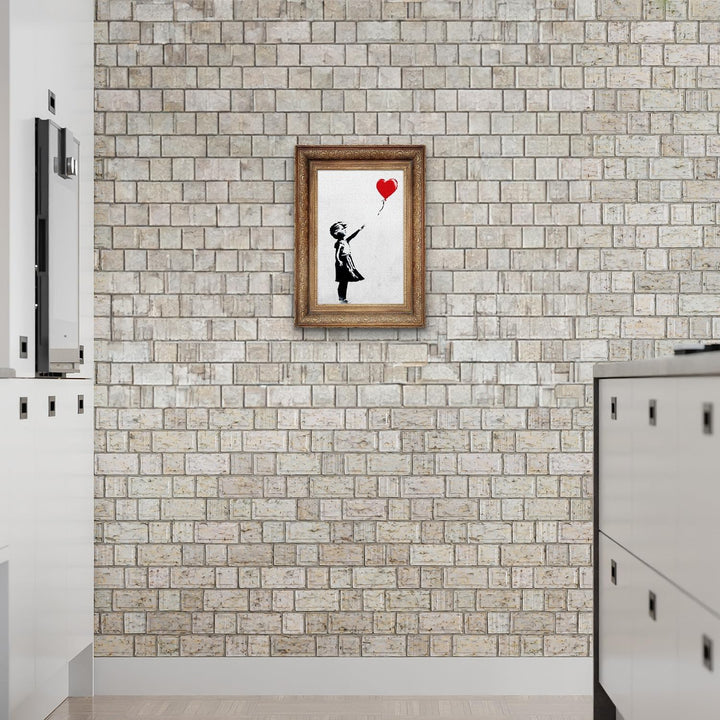 Giallobus - Gemälde - Banksy - - Standardleinwand - 35x50-17 - Baby Mädchen Ballonrahmen - Bereit zu